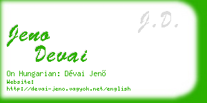 jeno devai business card