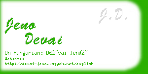 jeno devai business card